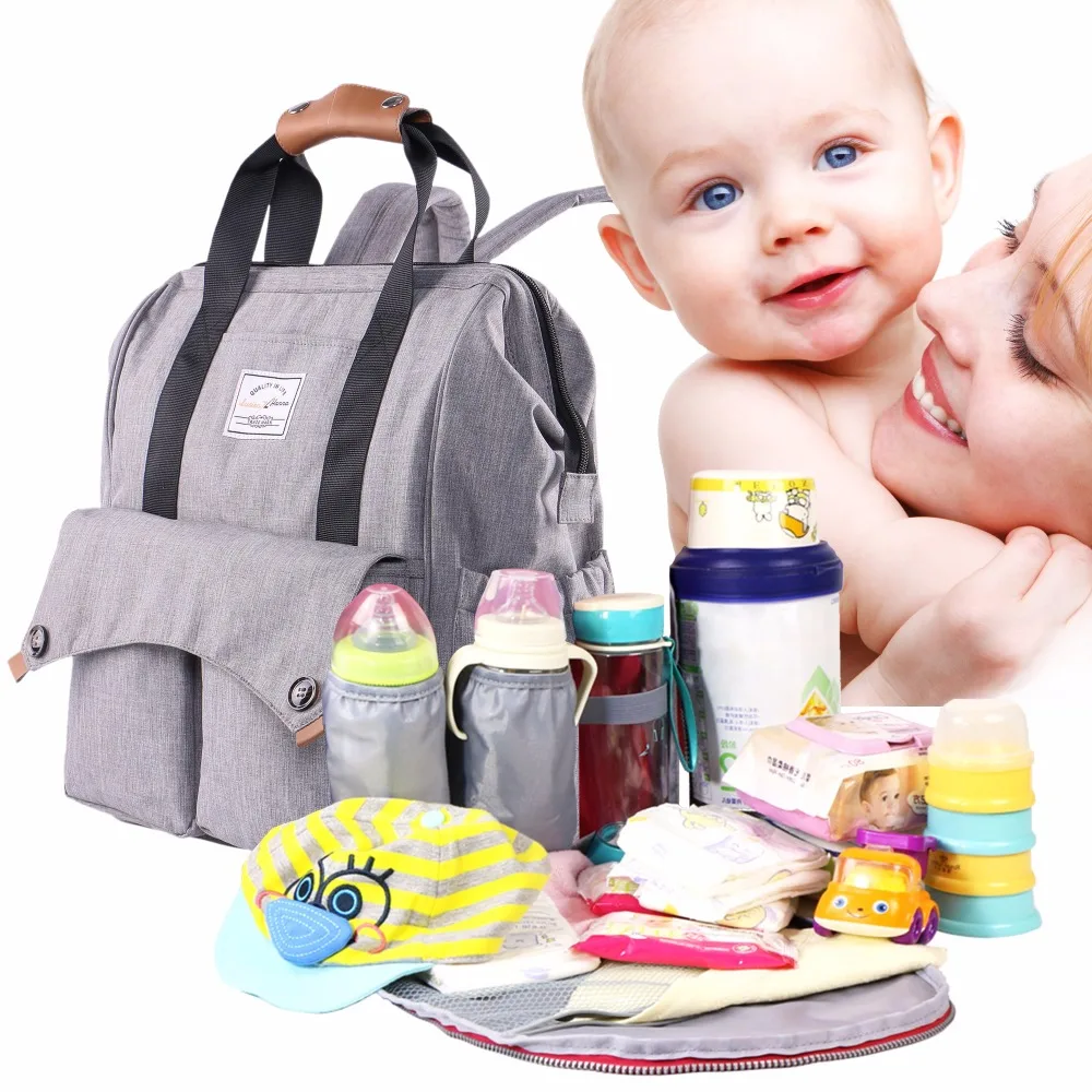  Fashion Mummy Maternity Bag Multi-function Diaper Changing Bag Backpack Nappy Baby Bag with Strolle