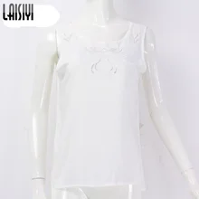 LAISIYI Лето г. спинки кружево для женщин безрукавки для белый цветочный жилет без рукавов плюс размеры футболка Blusas SY8145