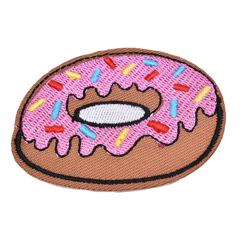 

New 1Pcs Donut Embroidered Patch Iron On Patches Sewing Applique Badge Clothes Patch Stickers Apparel Craft Sewing Accessories
