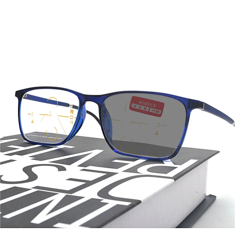 

MINCL/Progressive Multifocal glasses Transition Sunglasses Photochromic Reading Glasses Men Points for Reader Near Far sight FML