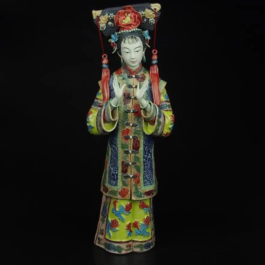 

Best Christmas gift!! High:14 inch Collection Chinese handmade ceramic Statue/Palace Ladies about the Qing Dynasty Sculpture