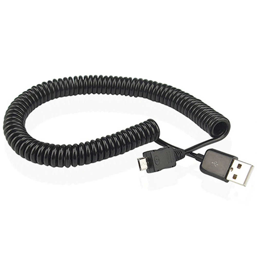 Handy Date Spiralfeder Datenkabel Ladekabel USB 2 0 Male A zum Mikro 5 Pin Kabel масштабируемый зарядный