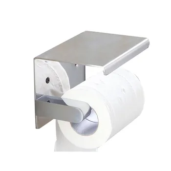 

Stainless Steel Wall Mounted Paper Holder Silver mirror Bathroom mobile Phones Towel Rack Toilet Roll Paper Holder