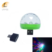 LINYEE мини USB диско-светильник 5 в светодиодный сценический светильник 2 режима Micro USB домашние вечерние красочное освещение сцены KTV светодиодный Декор