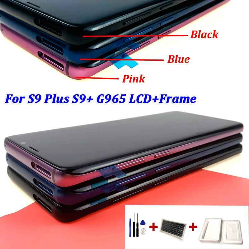 

ORIGINAL LCD with Frame for SAMSUNG Galaxy S9 Display S9+ Plus G960 G965 Touch Screen Digitizer with Tools 1PCS