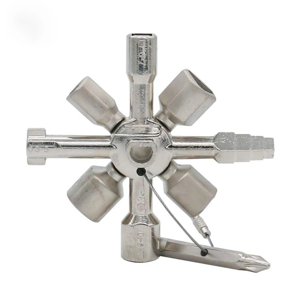 

10 in 1 Utility Cross Switch Wrench Multifunction Universal Square Triangle Key for Electric Cabinet Train Water Meter Valve
