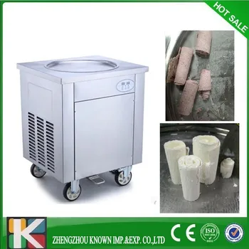 

Highly-efficient single pan fried ice cream roll machine
