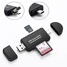 Type C & Micro USB & USB 3 In 1 OTG Card Reader High-speed USB2.0 Universal OTG TF/SD for Android Computer Extension Headers