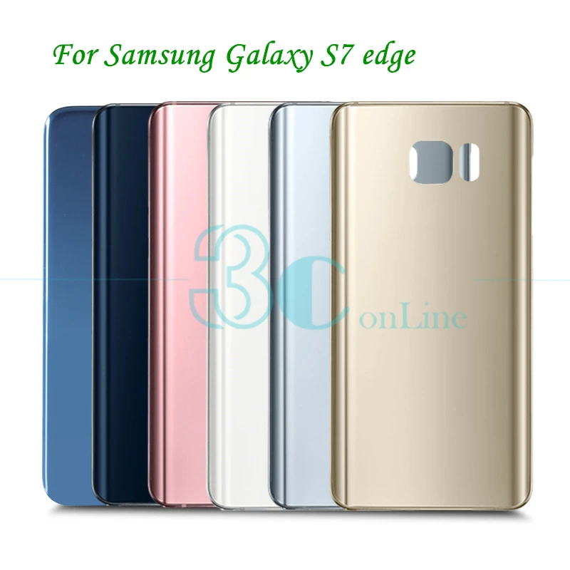 

For Samsung Galaxy S7 Edge Battery Back Cover Glass + Plastic PC For Galaxy S7 Edge Rear Door Housing Cover 3M Glue Repair Parts