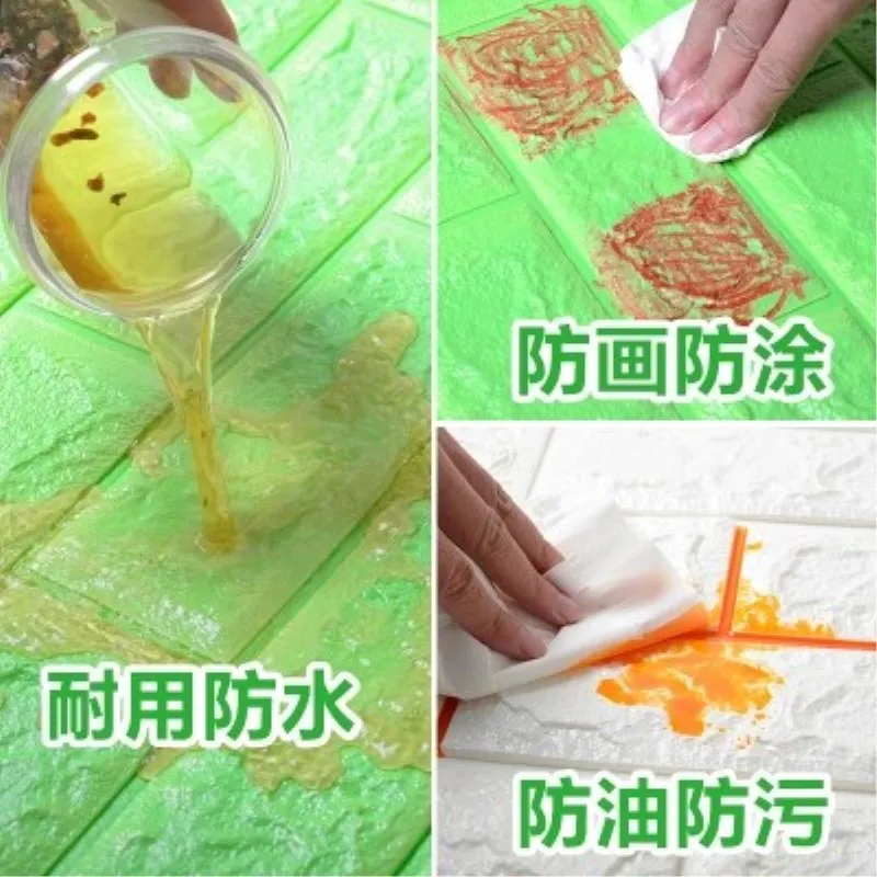 3D Wall Panel Stickers Living Room 3D Brick Wallpaper for Kids Room Bedroom Home Decor 3D Wall Covering Self adhesive Wallpaper