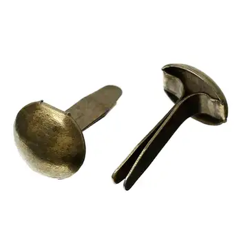 

DoreenBeads Iron Alloy Pastel Brads Scrapbooking Embellishment for DIY Craft Supply Round Antique Bronze 14mm x8mm 500PCs