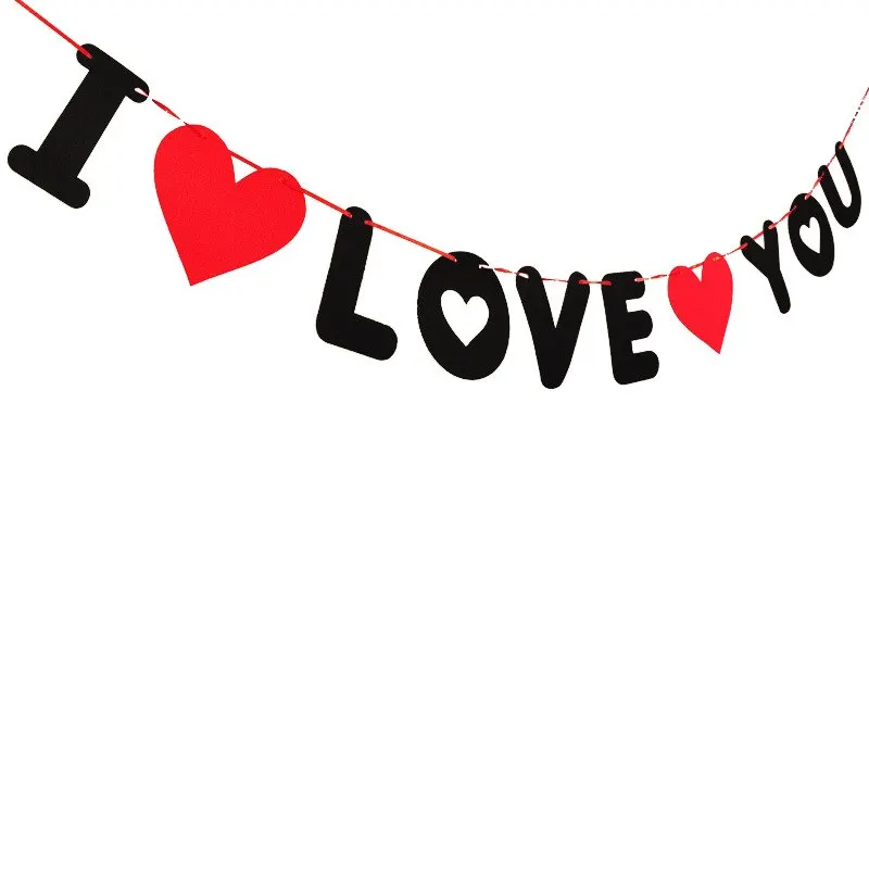 10pcs/set 3m Non-woven I LOVE YOU Garland Bunting Banner Wedding Marriage Room Valentine's Day Decor Birthday Party Decoration 10pcs/set 3m Non-woven I LOVE YOU Garland Bunting Banner Wedding Marriage Room Valentine's Day Decor Birthday Party Decoration