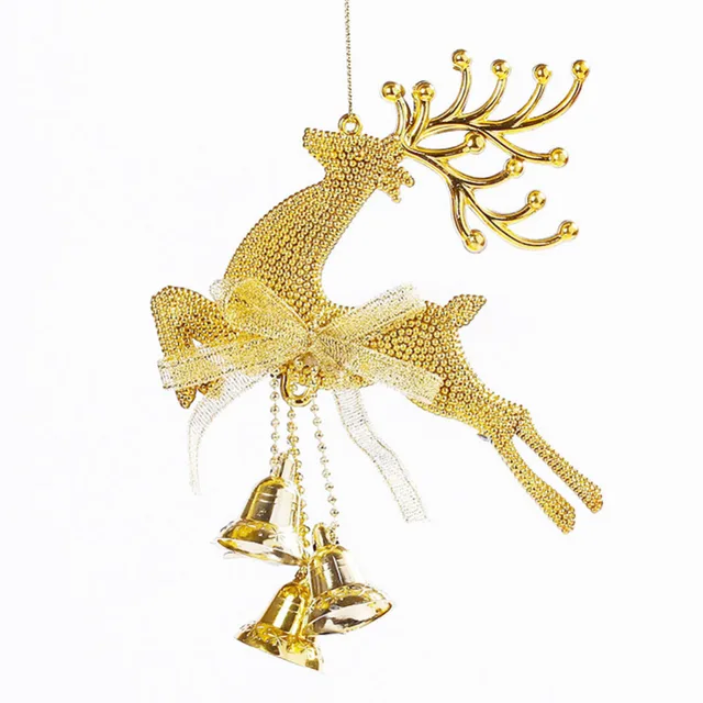 1 pieces gold reindeer with bells pendants christmas ornament hanging decorations xmas baubles for christmas tree - Metal Reindeer Christmas Decorations 1 pieces gold reindeer with bells pendants christmas ornament hanging decorations xmas baubles for christmas tree - Metal Reindeer Christmas Decorations