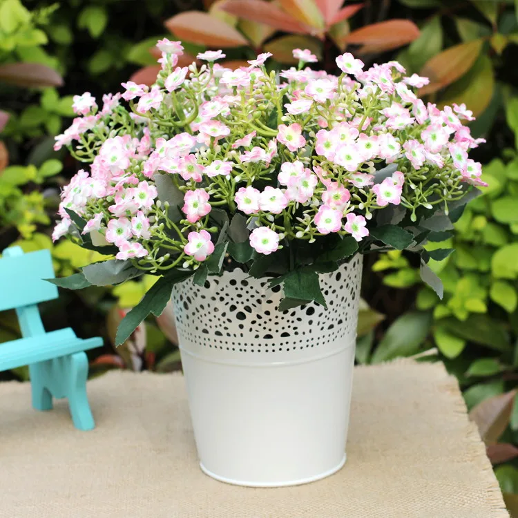 Home Decoration Rustic Past Hollow Metal Flower Pots Barrel Past Hollow Metal Flower Pots
