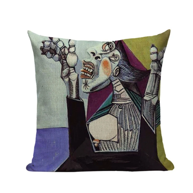 Пабло знаменитый Пикассо картины Чехлы на подушки Звездная ночь Surrealism абстрактное искусство бежевый чехол для подушки льняная наволочка - Цвет: fundas de cojines