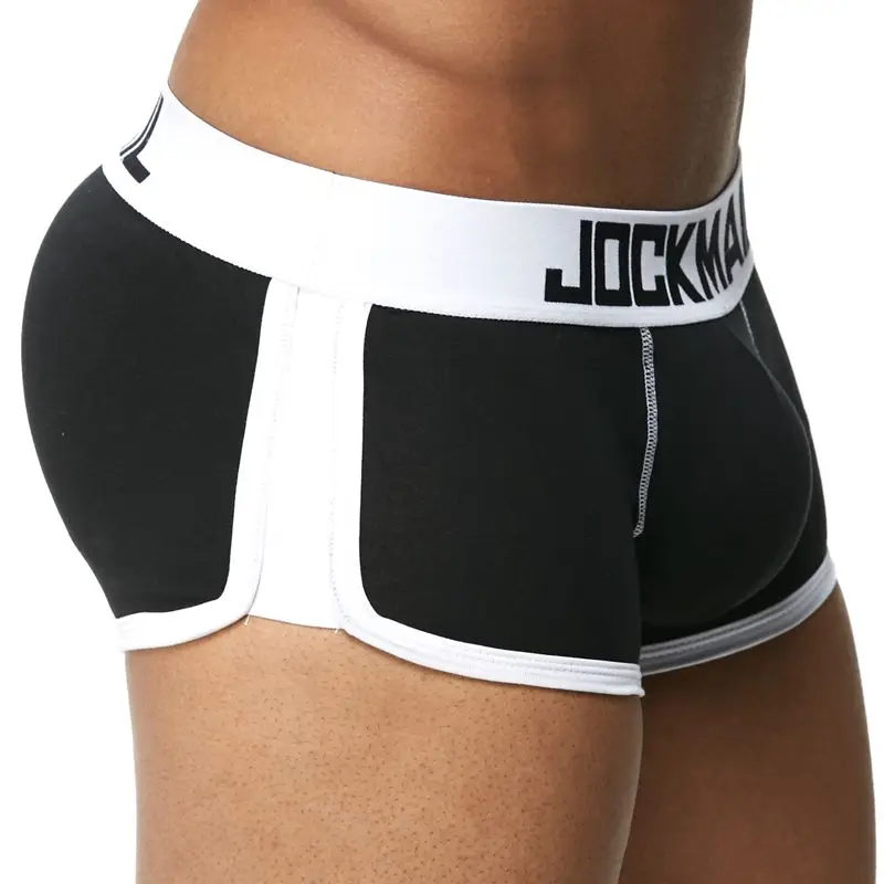 JOCKMAIL бренд повышение Мужское нижнее белье боксеры Мужские шорты для купания с пикантная выпуклость Гей пениса сумка спереди + сзади
