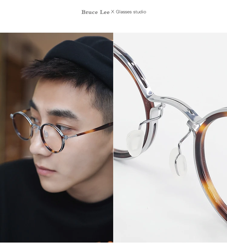 Брендовые дизайнерские титановые очки, оправа для мужчин, металлические винтажные круглые очки по рецепту при близорукости, оптические очки, ацетатная оправа для очков