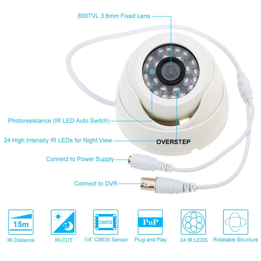 720 P HD Крытый ИК охранных Камера Системы 4CH HDMI AHD DVR CCTV комплект видеонаблюдения