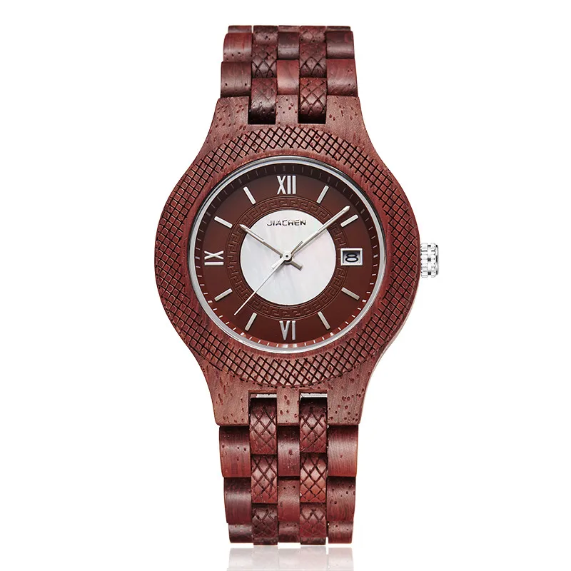 

Fashion Wood Bracelet Watch Women Men Clock Roman Number Dial Luxury Stylish Wooden Timepieces Date Quartz Watches In Wood Gifts