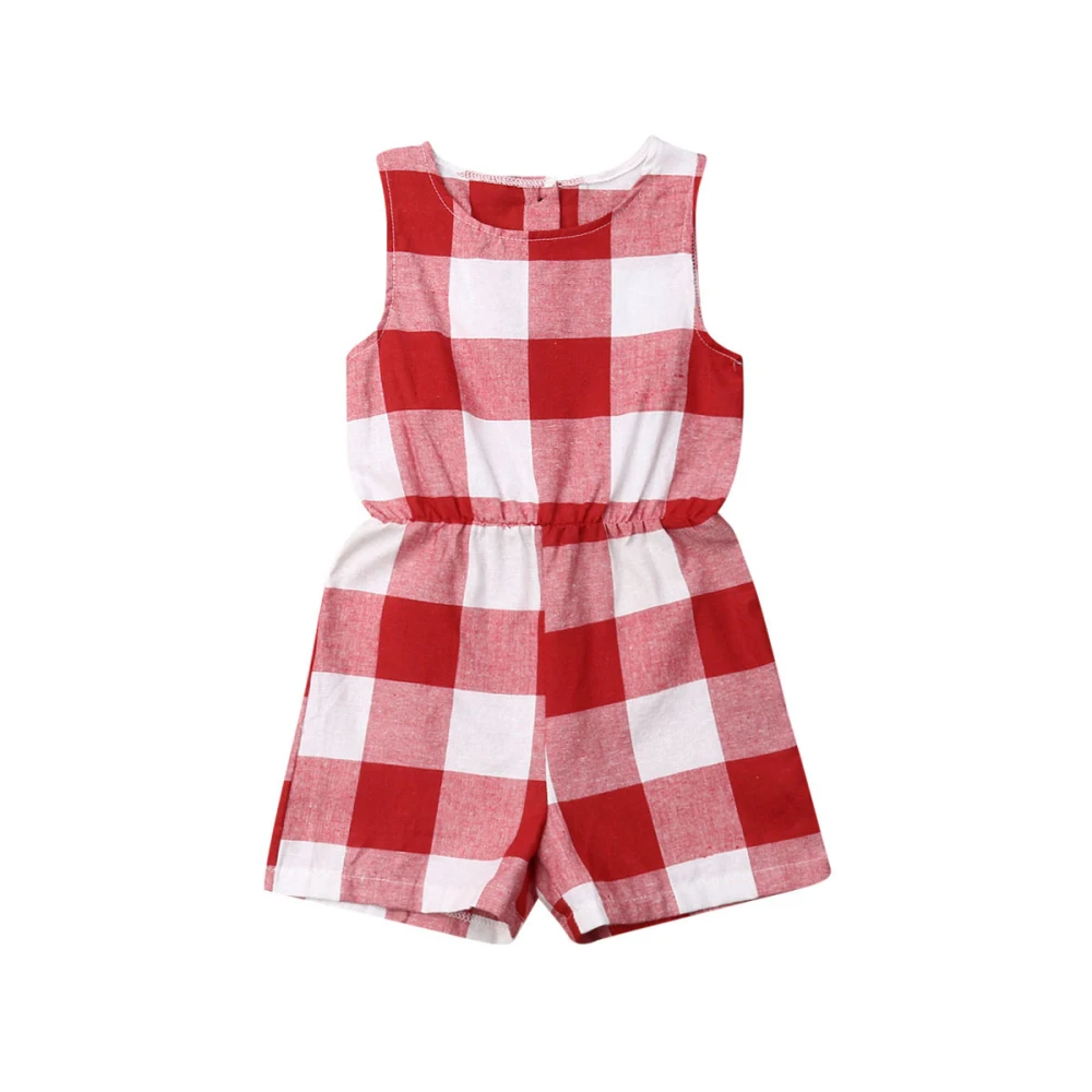 Mother Daughter Family Matching Outfits Clothes Plaid Parent-child Dress Baby Girls Mom Romper Fashion Summer Women Kids Costume