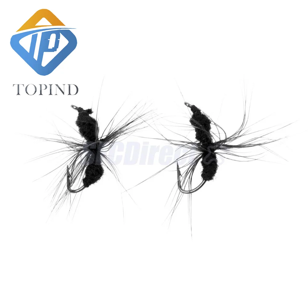 two black Ant Single Hook fly fish Fly Fishing lure baits