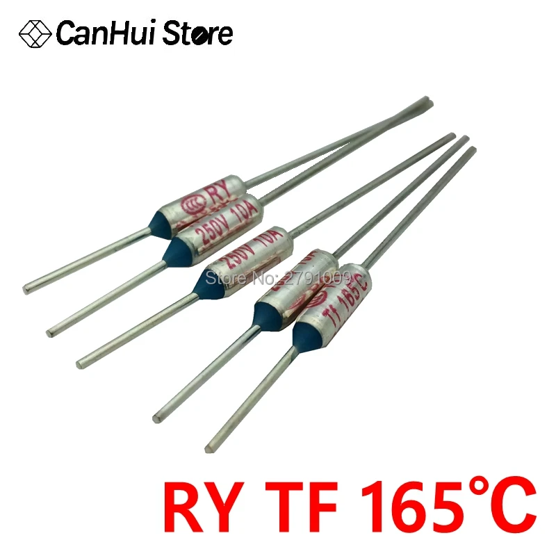 RY 10/20/50/100pcs/lot New Micro thermal fuse 10A250V 165 Degrees 165 C Mini temp fuse metal