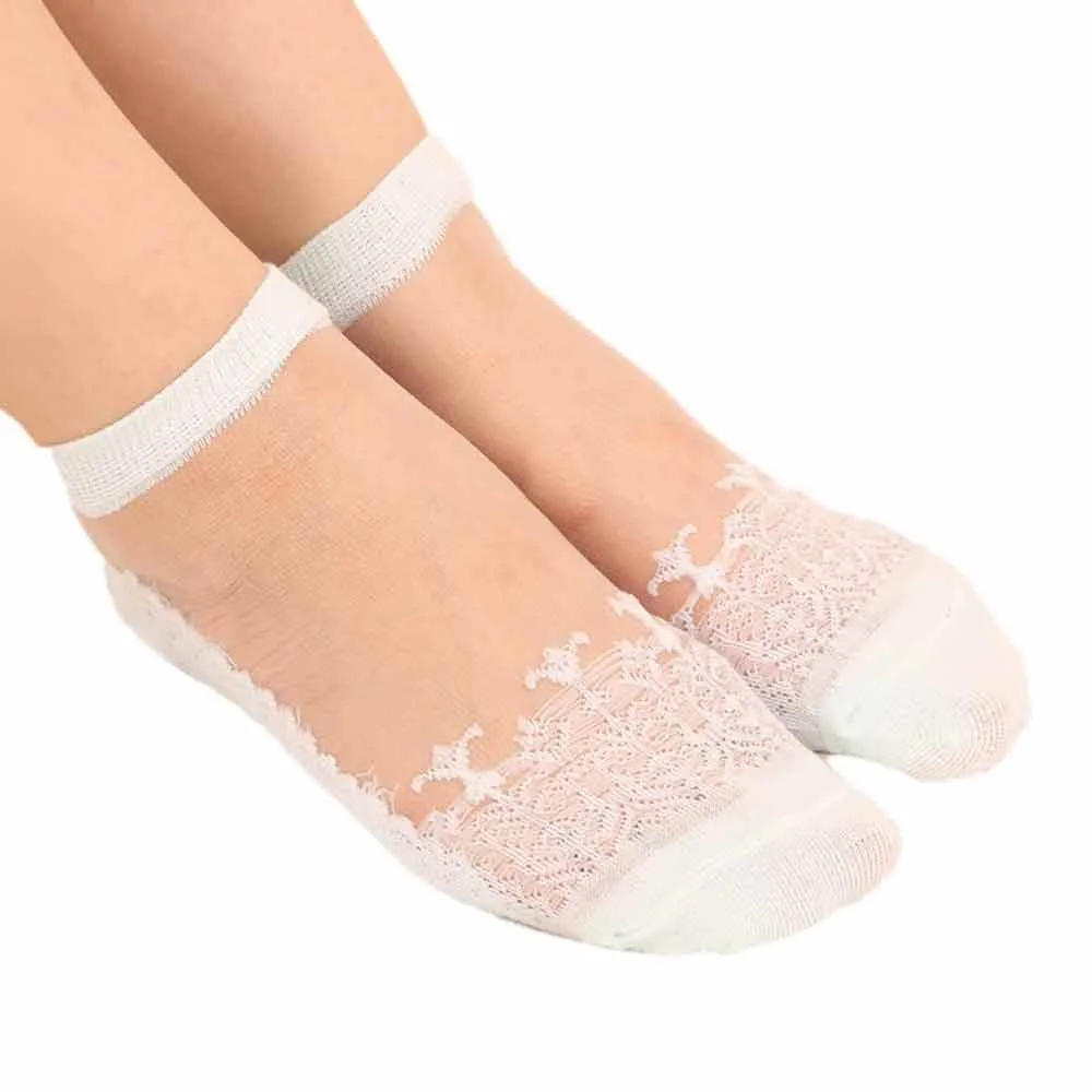 Sleeper#5000 ультратонкие прозрачные красивые кружевные эластичные короткие носки для девочек и женщин