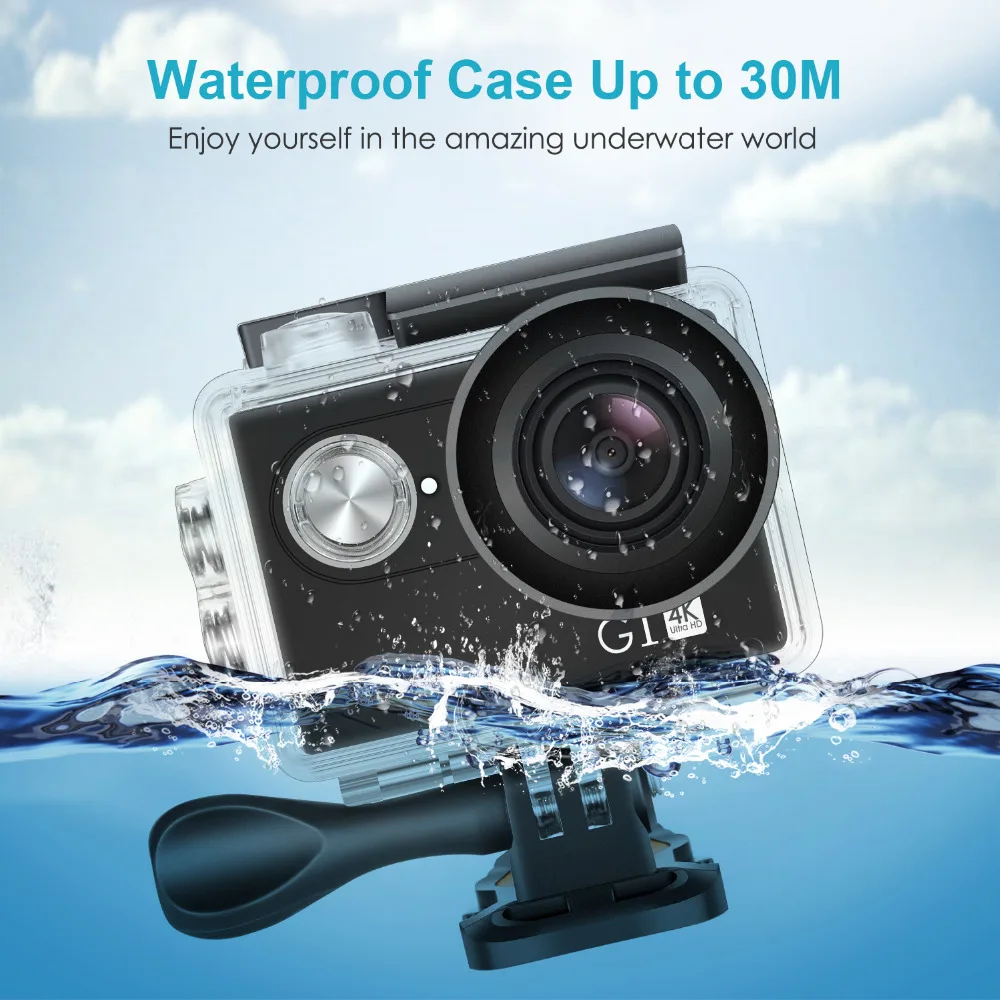 Neewer G1 Ultra HD 4K Action Camera Kit Includes 12MP 98 ft Underwater Waterproof Camera 170 Degree