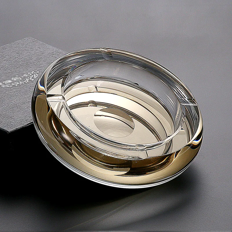 

Handmade Crystal Ash tray Square Edging Ashtray Home Office Advertising Cigarette Accessories