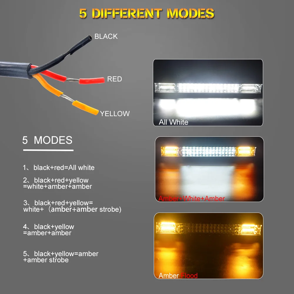 LED бар 20 дюймов 288 W светодиодный свет бар 5 режимов туман combo водонепроницаемый IP67 автомобиля Лодка offroad уровни для вождения фары работы