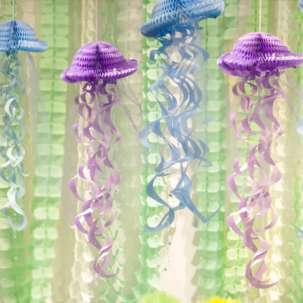 1pc Diy Jellyfish Party Decoration Hanging Halobios Honeycomb