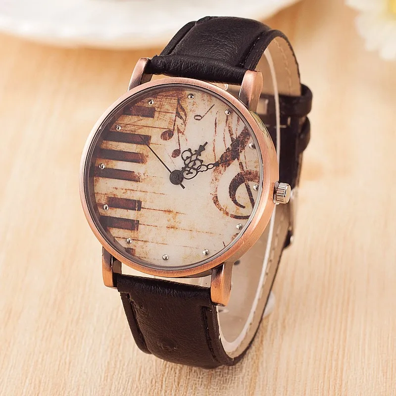 

Fashion Women Quartz Wrist watches Vintage Leather Strap Piano Keys Watch Casual Dress women's Watch Relogio masculino 2017 cloc