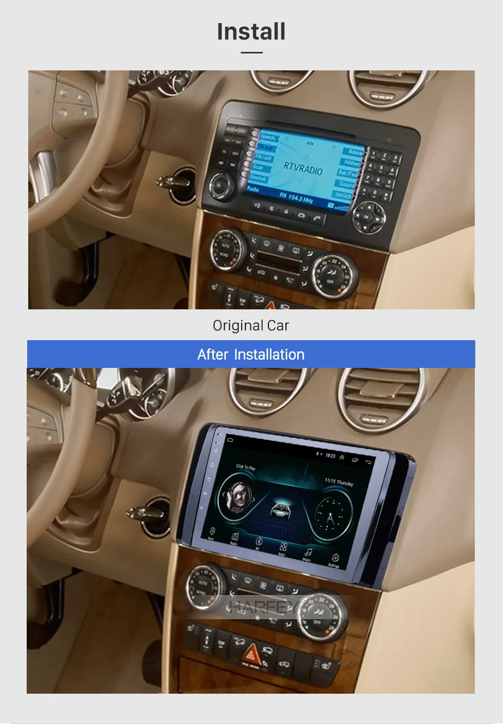 Perfect Harfey OEM Auto Radio GPS navigation system for Mercedes Benz R Class W251 R280 R300 R320 R350 R63 2006-2013 Car Multimedia 19