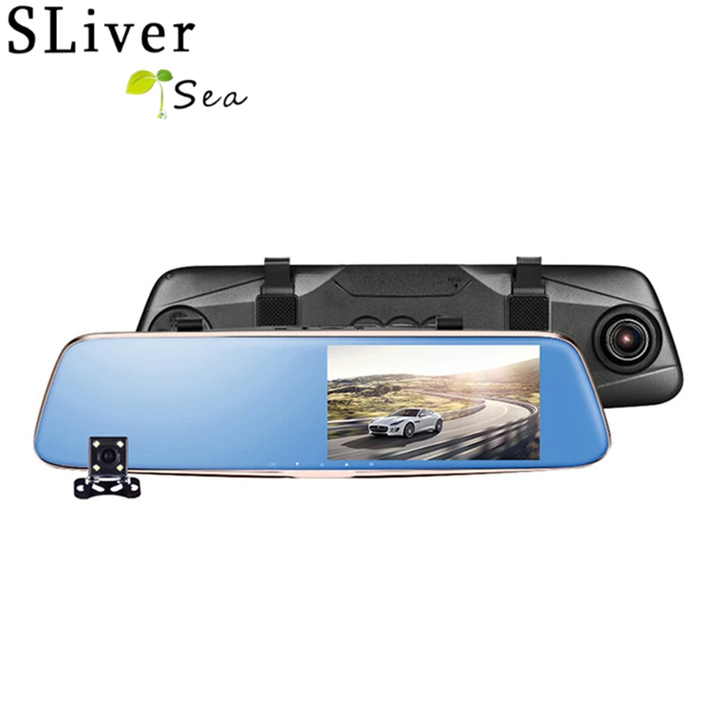 

SLIVERYSEA Night vision Dual Camera Rearview Mirror Camera HD 1296P ADAS Dash Cam G-Sensor Parking Monitor Camara automovil