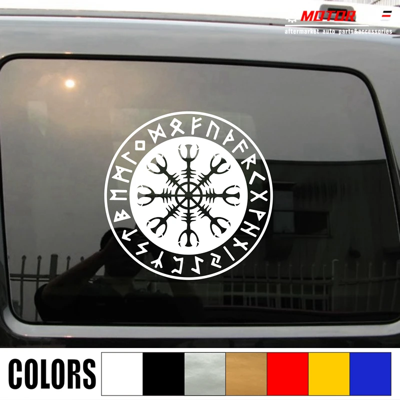 

Helm Of Awe Decal Sticker Vegvisir Viking Runic Odin Norse Norway Vinyl