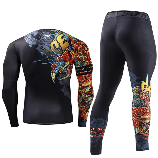 2018 New Compression Men’s Sport Suits Quick Dry Running sets Clothes Sports Joggers Training Gym Fitness Tracksuits Running Set