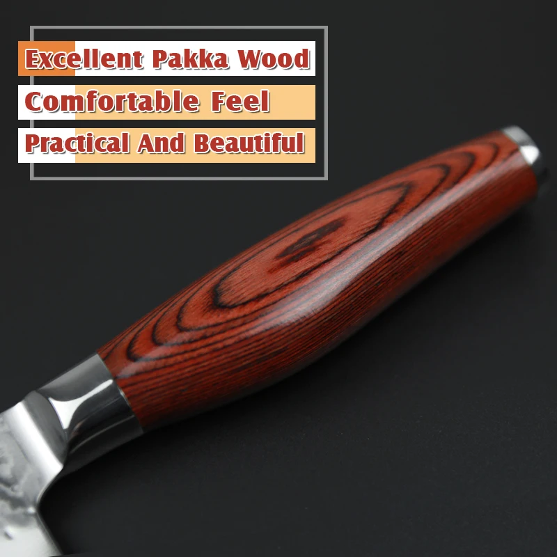 XINZUO 7 дюймов нож Santoku 67 слой Китай нож шеф-повара Дамасская нержавеющая сталь Профессиональный кухонный нож с деревянной ручкой Pakka