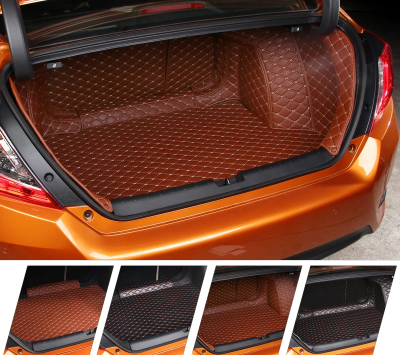 All surround car trunk mat for Honda 2016 Civic Anti slip leather trunk