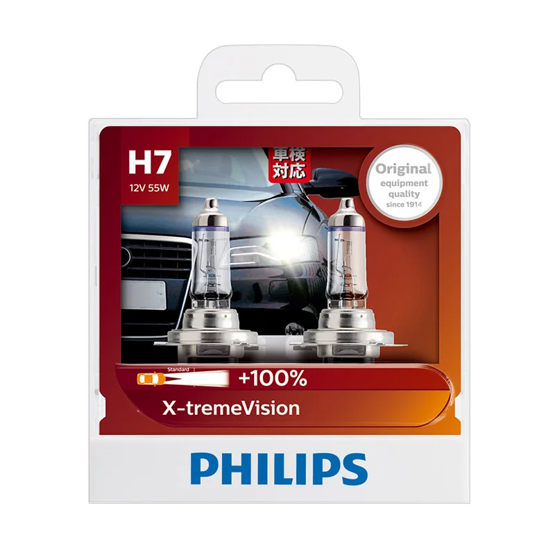 Оригинальные автомобильные лампы Philips H7 12 В 55 Вт PX26d X treme Vision яркие галогенные