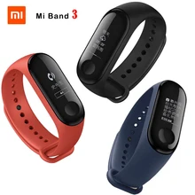 Xiaomi Mi-браслет 3 Смарт-Браслет фитнес-браслет OLED время сообщений Smartband Bluetooth 4,2 Android IOS 2pc пленка подарок