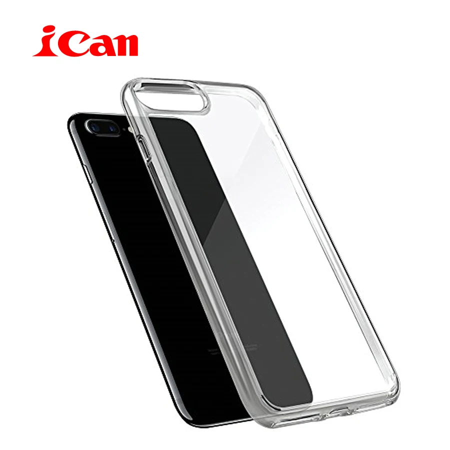 

Anti-Scratch Hard PC Back Panel Transparent Back Shell+TPU Soft Flexible bumper Crystal Clear Case Cover for iPhone 7 7Plus