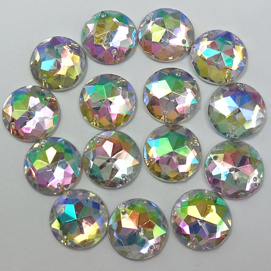 High Quality Acrylic AB Rhinestones Round Bling 16mm Strass Crystal