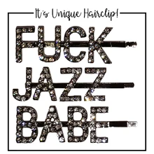 Женский минималистичный полный Блеск Мерцающий горный хрусталь боковые заколки для волос заглавные буквы заколки для волос индивидуальные смешные слова прямые заколки для волос