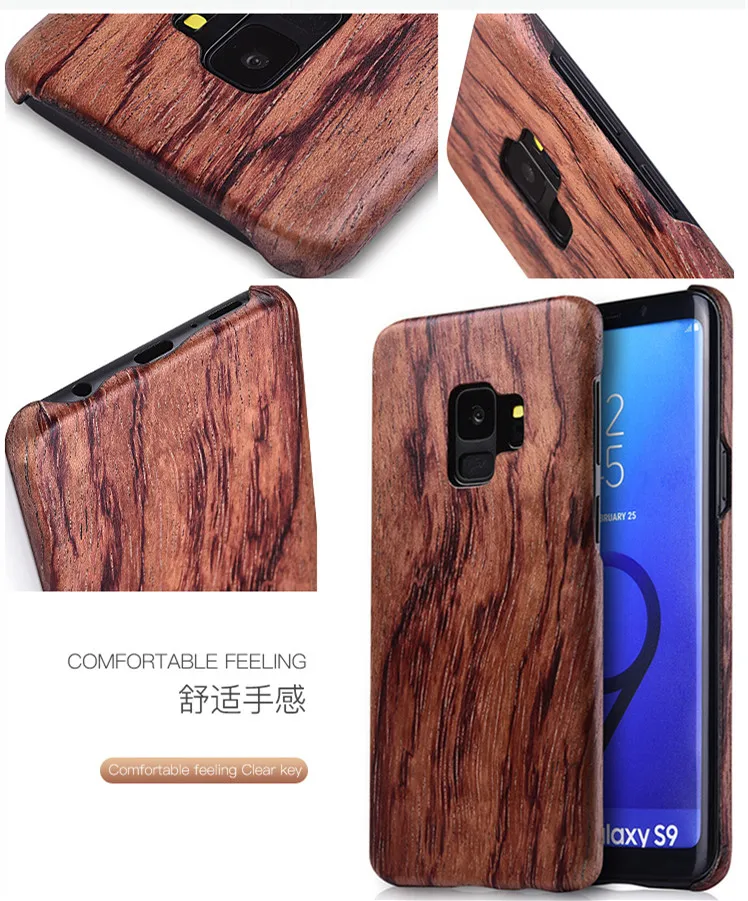 For Samsung Galaxy S22 S21 S10 S10+ S10e S9/S9+ S9 S20 ultra Plus walnut Enony Wood Rosewood MAHOGANY Wooden Back Case Cover