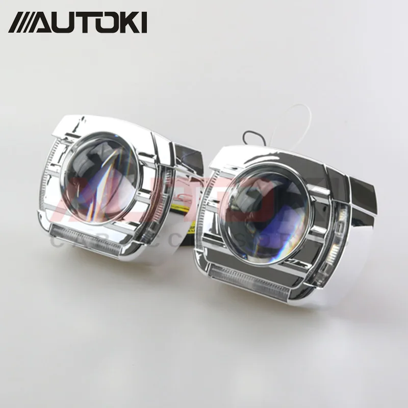 Autoki 3,0 дюймов SGT светодиодный DRL кожух+ 2,5 дюймов H1 мини би ксенон комплект прожекторных фар