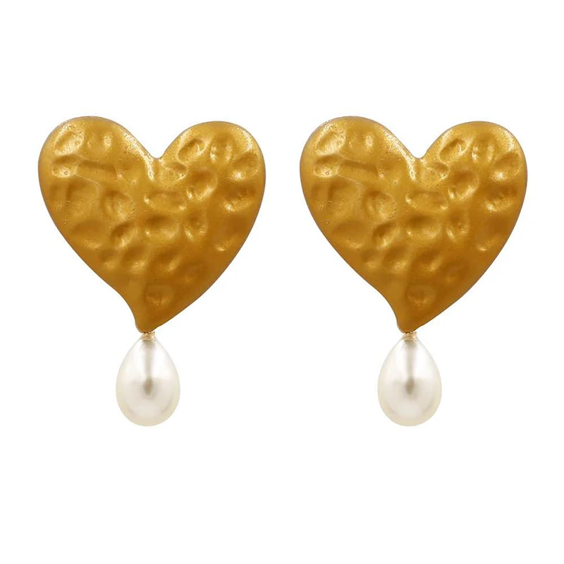 

New Women EaringsFemale Big Heart Earrings Street Snap Bohemia Style Gold Irregular Earrings for Women Long Earrings