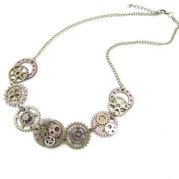 2018 Cykopv Exclusive Model Various Gears Nicely Matched Women`s Steampunk Necklace Vintage Jewelry