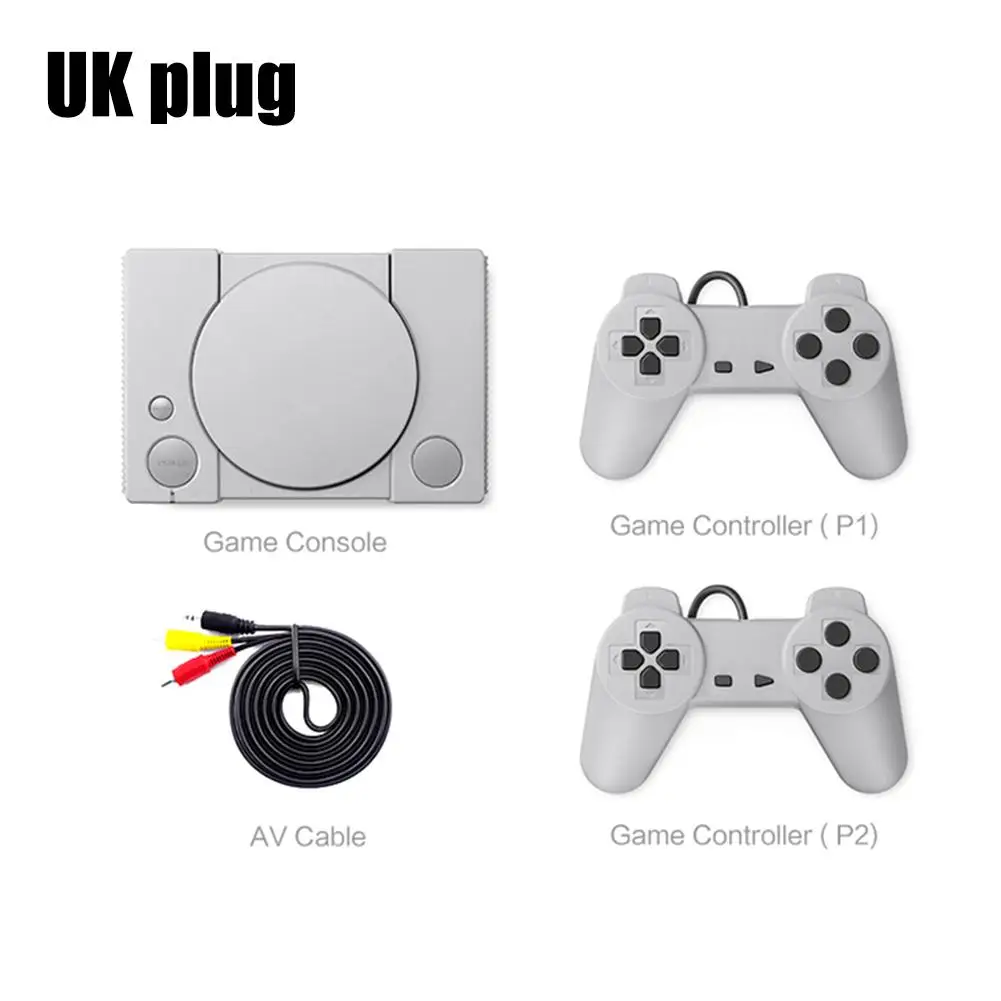 8-битный PS1 Классический игровой консоли Мини проектор для домашнего 620 экшен энтузиастов развлечения Системы ретро двойная битва игровой консоли - Цвет: UK PLUG
