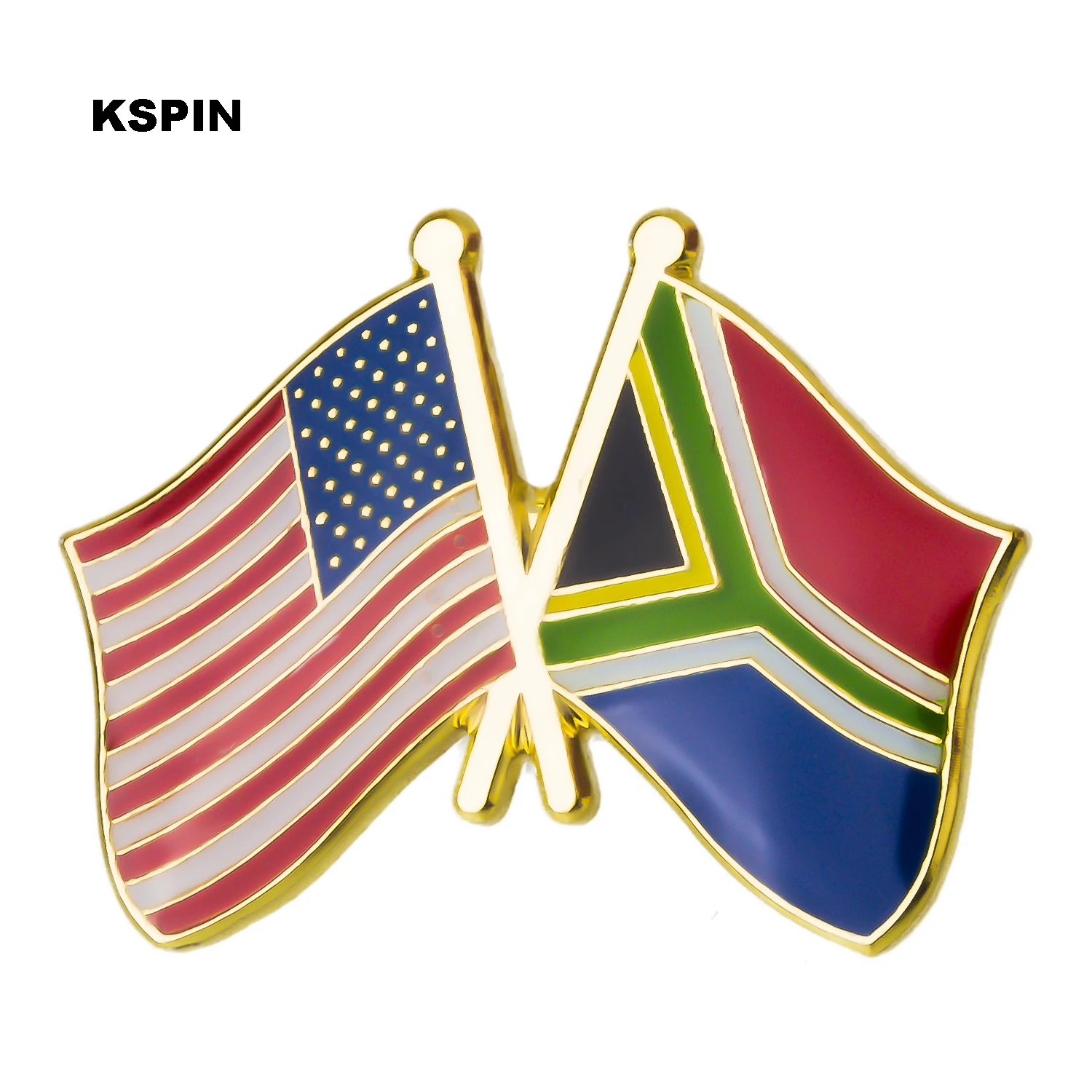 U.S.A South Africa Friendship Flag Metal Pin Badges for Clothes in