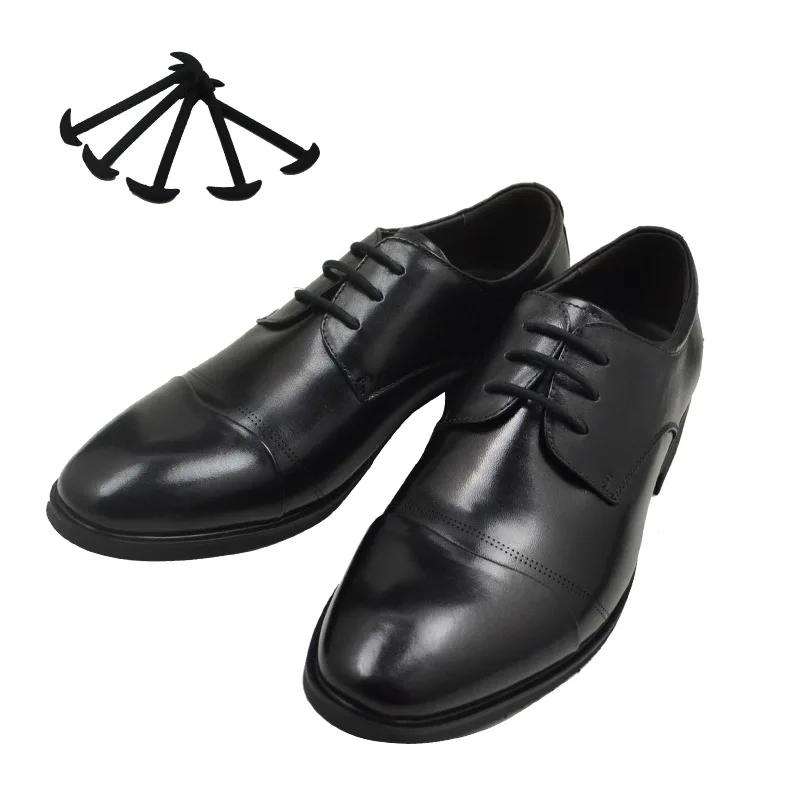 Новые силиконовые модные кожаные шнурки без галстука эластичные мужские шнурки V005